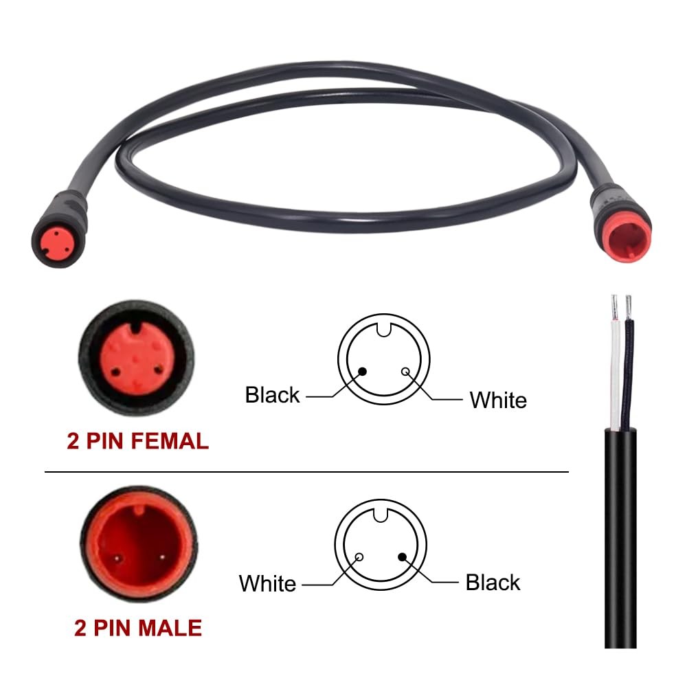 Ebike Extension Cable for Electric Bike Gear Sensor Waterproof Connector 2 Pi…