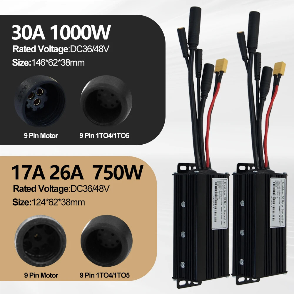 Ebike 17A26A30A40A 3-Mode Sinewave Controller 24V36V48V Motor LCD UKC1+Display