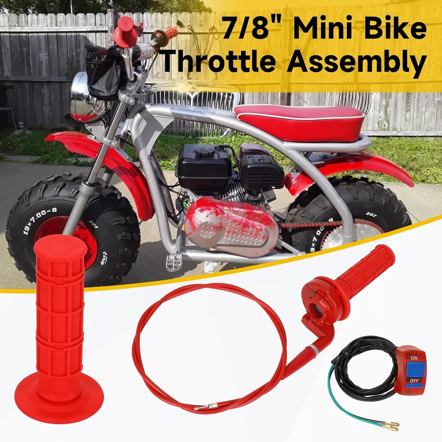 7/8″ Mini Bike Throttle Cable Kit Assembly Compatible with Predator 212cc 196…