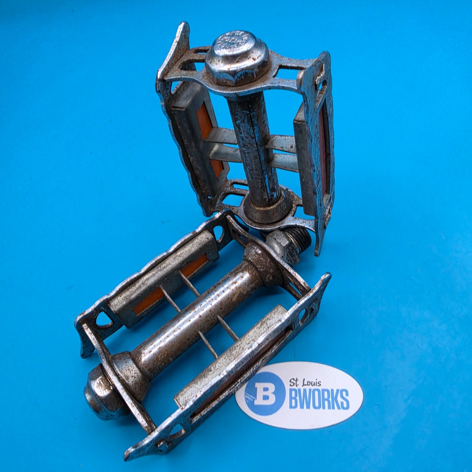 Vintage Lyotard Pedals 9/16 in 136R BTE S.G.D.G Track Flat Eroica Chrome g6