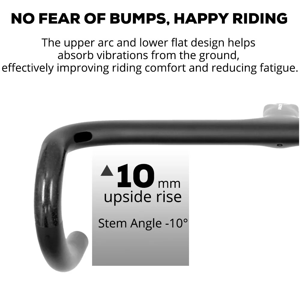 Road Bicycle Carbon Internal Cable Integrated Handlebar 360-380mm With Mount