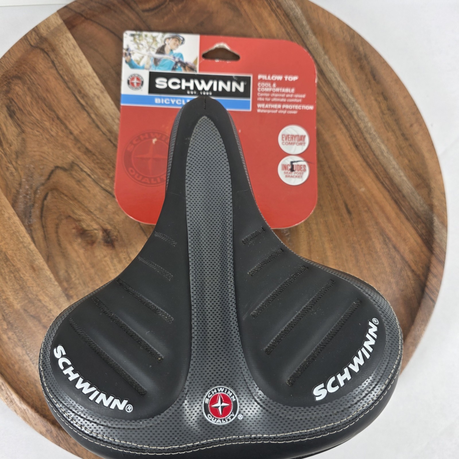 Schwinn Comfort Pillow Top Wide Bicycle Bike Seat Black SW74163 BRAND NEW