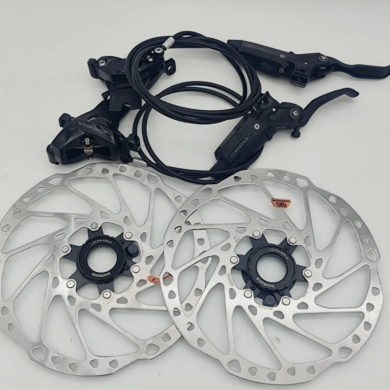 SRAM Code Silver Stealth F+R Set Disc Brake Lever With 203mm Rotors, NO Clamp