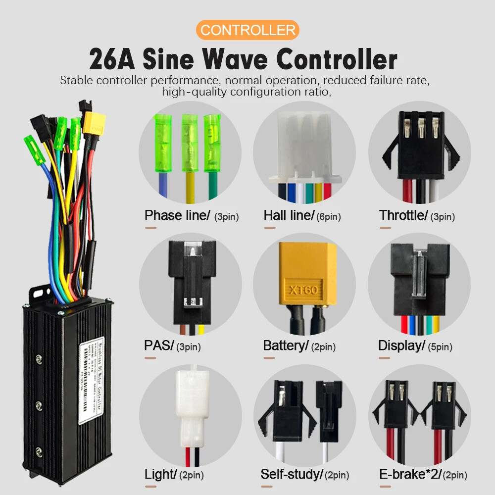 Snow E-bike Conversion Kit 36V 48V 500W Rear Rotate Hub Motor Wheel 20 24 26inch