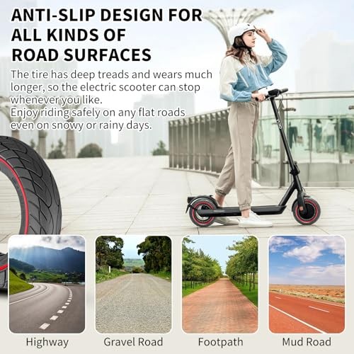 2-Pack 10×2.125 Tubeless Scooter Tires – Fits Models: 8.5×2.0, 8½x2, 50-75 Red
