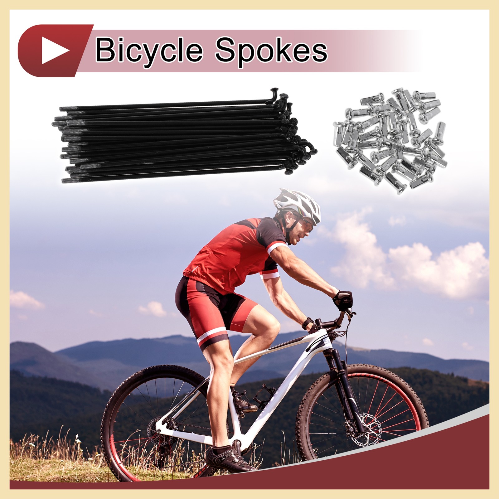 36Set 12G Bicycle Spokes 127mm Bike Wheel Spokes 45 Steel Black