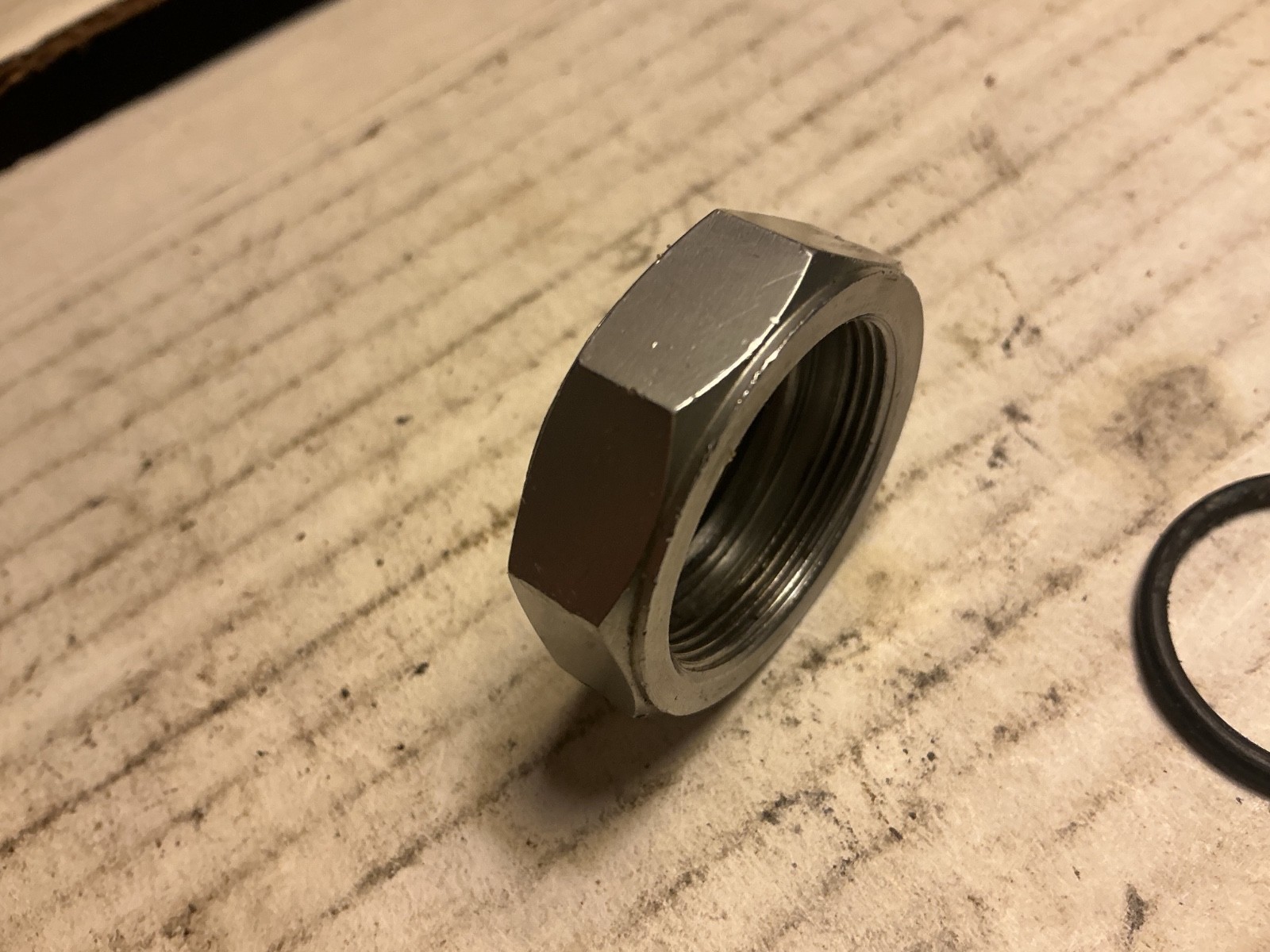 TANGE JAPAN Headset locknut vgc 1″ threaded clean