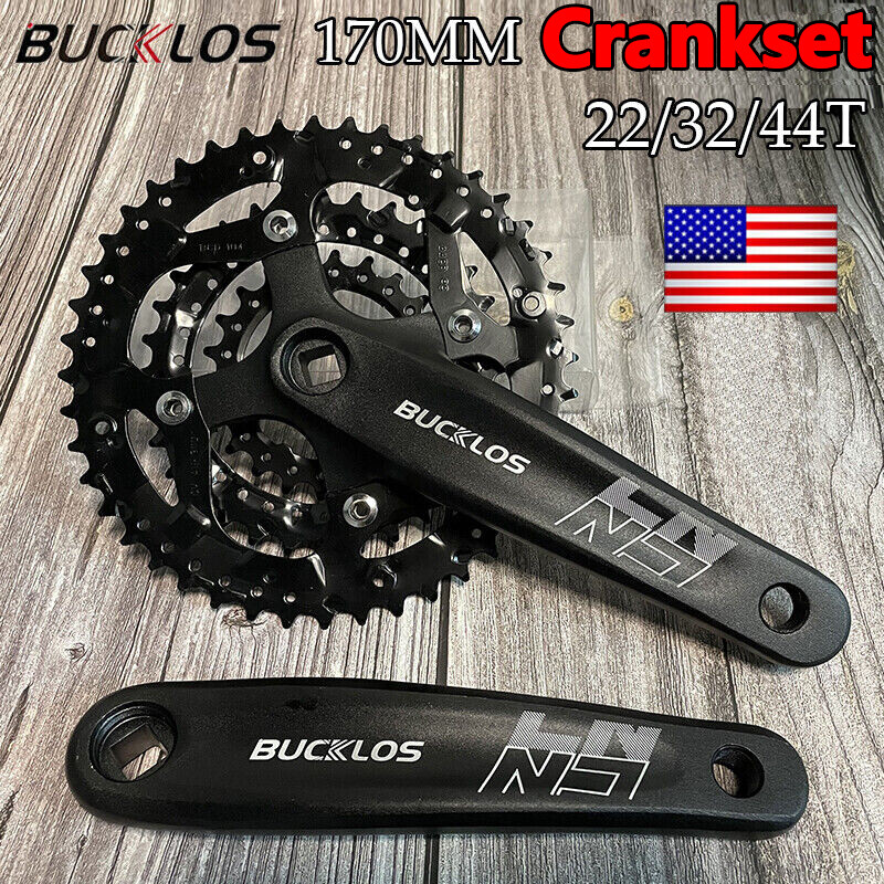 Crank Set 3×9 Speed 22/32/44T 170mm Square Hole Crank Arm Chainring fit Shimano