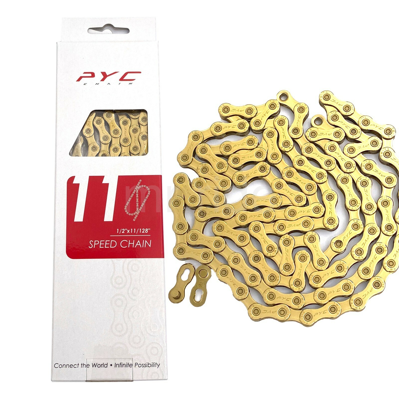 PYC X11EL 11-Speed 1/2″X11/128″ 116L Road/MTB/CX Bike Chain Ti Gold fit SHIMANO