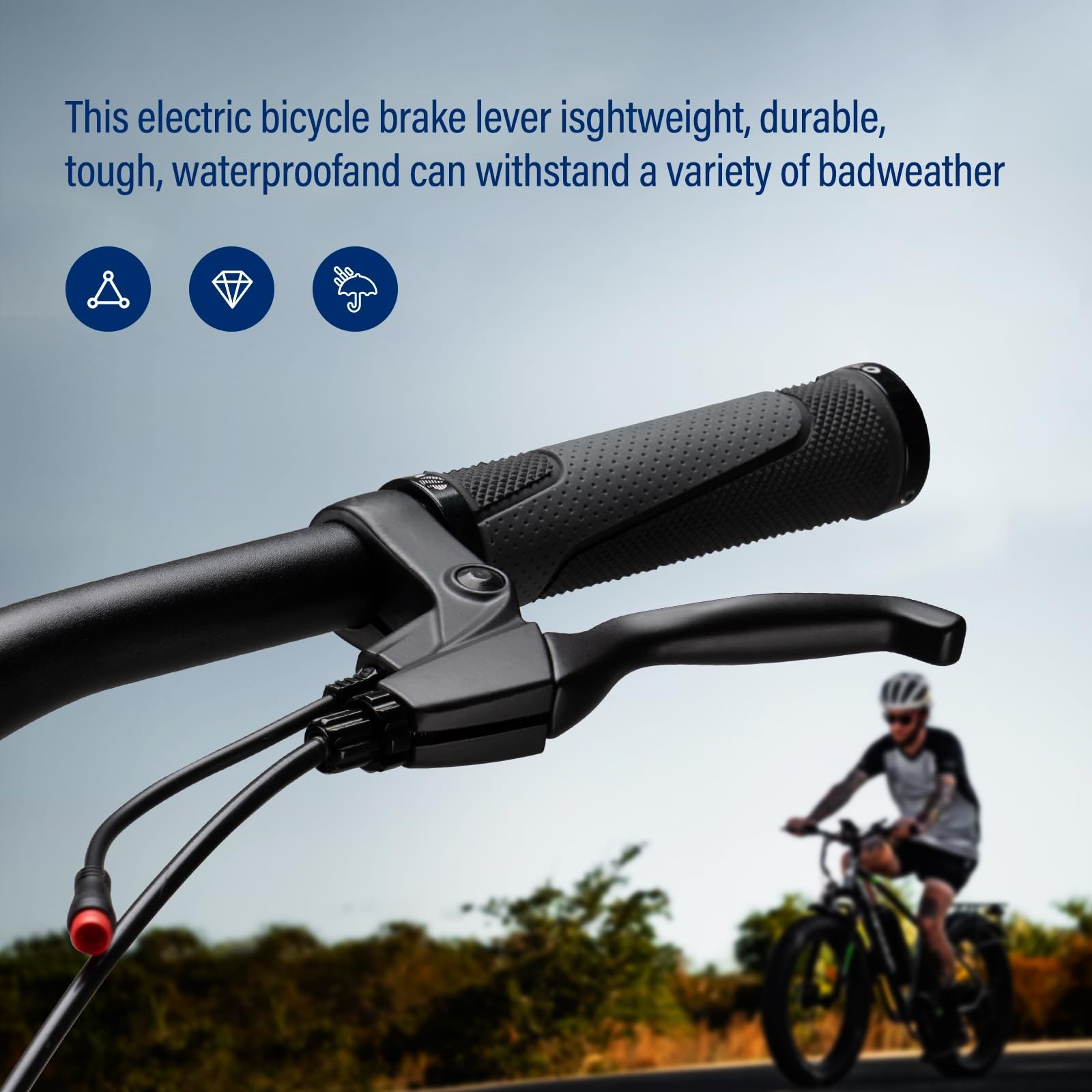2 Pin E Bike Brake Levers Set Waterproof Electric Cut Off Power Handles