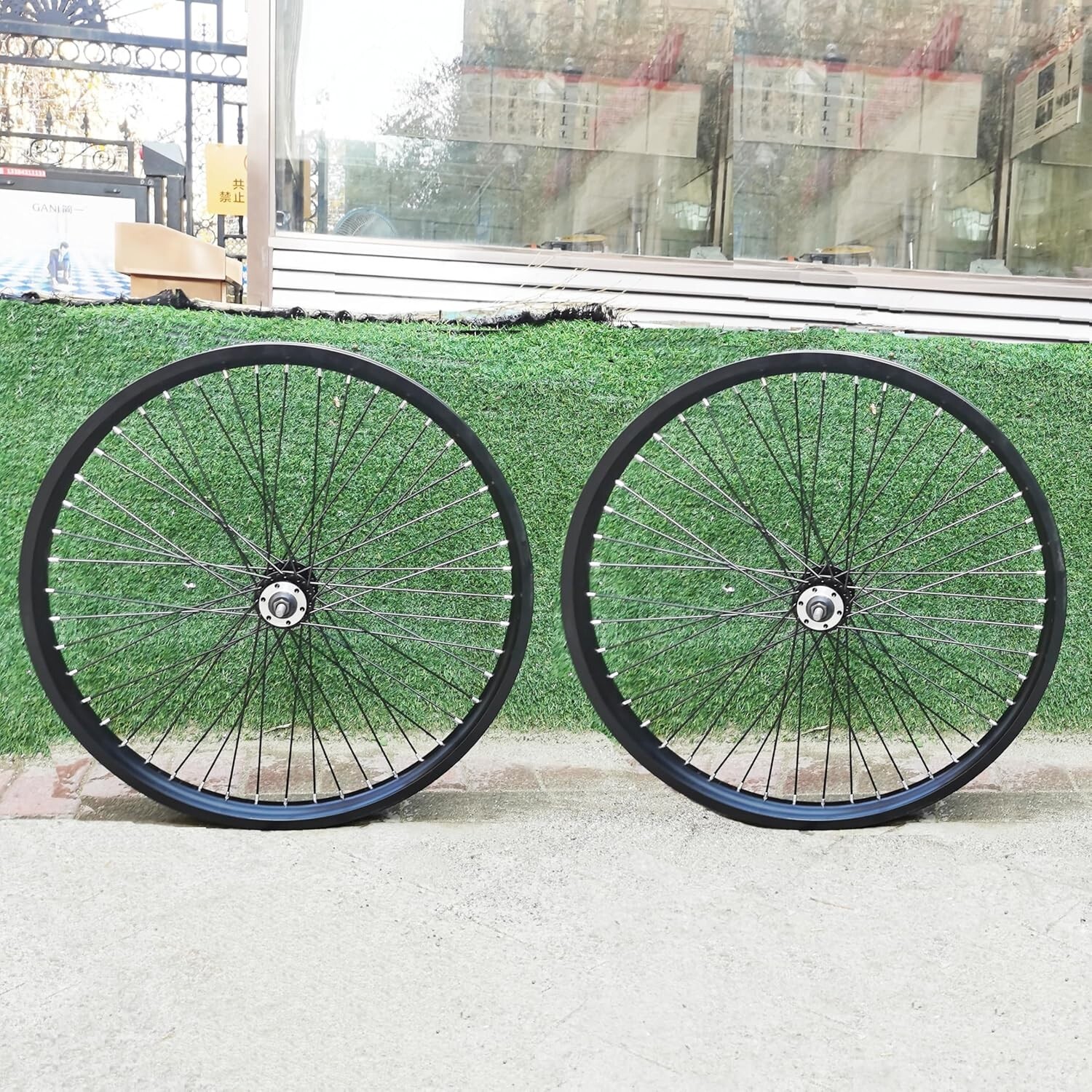 26″ Bicycle Rimset 12G 48 Spokes Aluminum& 26″ Bike Fork 1″ Threaded w/Headset