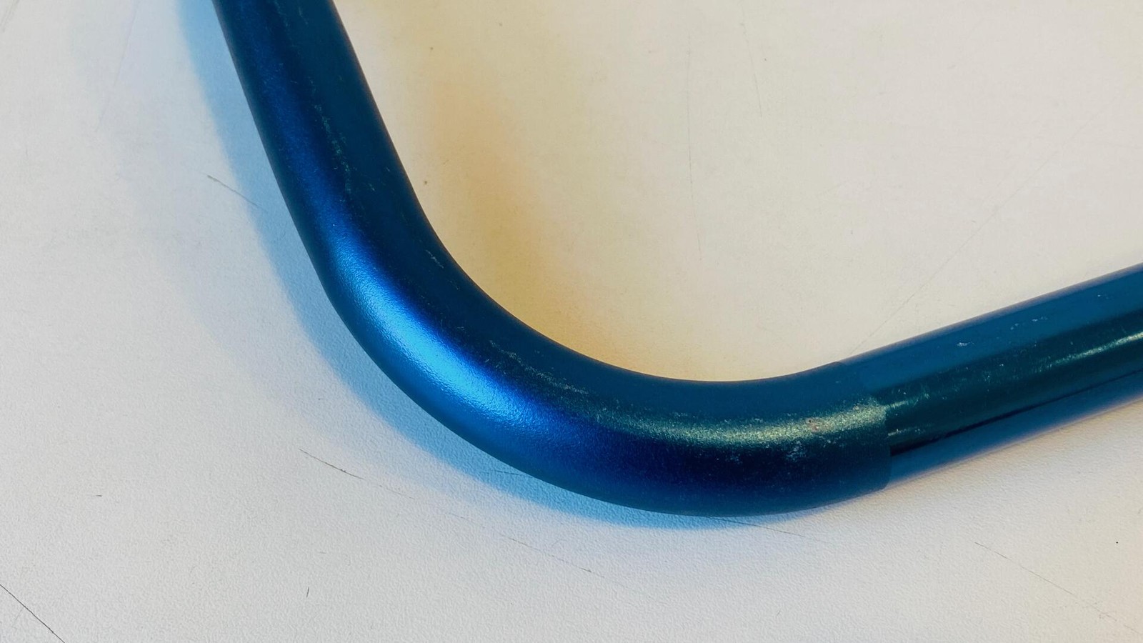 Storage-Worn NOS Origin-8 Blue Anodized Bullhorn Bars 26.0mm x 400mm
