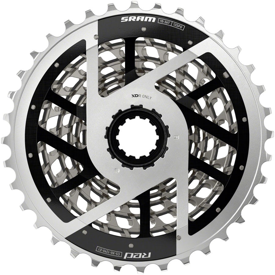 SRAM RED XG-1290 Cassette – 12-Speed 10-36t XDR Silver
