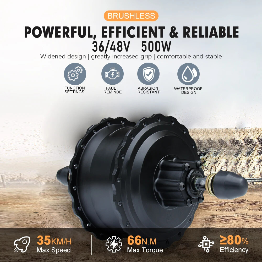 20/24/26in 36V 48V 500W Rear Cassette Hub Motor for Electric Bike Conversion Kit