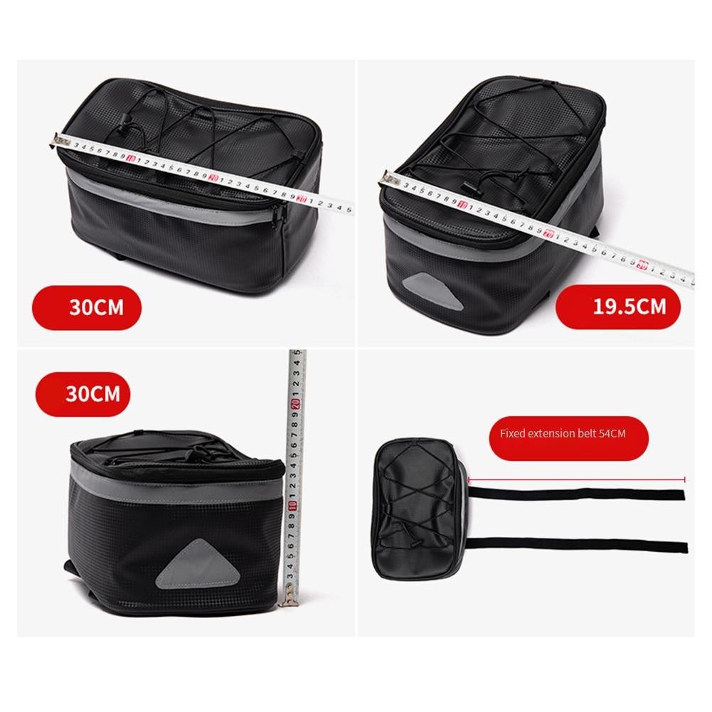 6L Bike Pannier Bag Rear Rack Storage Waterproof PU Material with Reflective