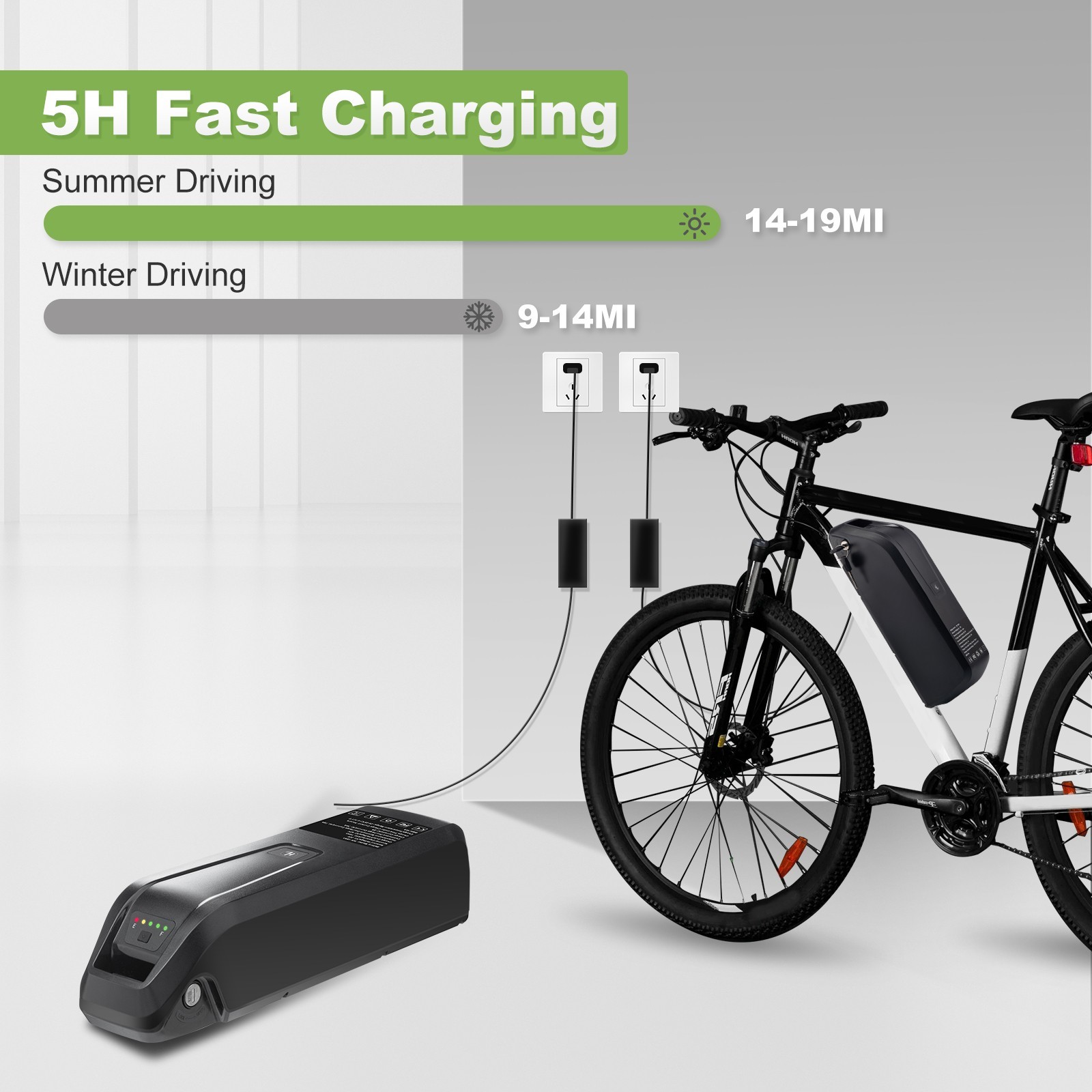 UUG 4PIN 48V 10Ah/15Ah Ebike Lithium Battery For 200W-1000W Motors US