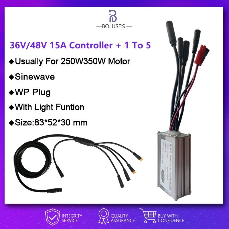 Sinewave Controller 15-60A E-bicycle Controller 250-3000W Brushless Hub Motor