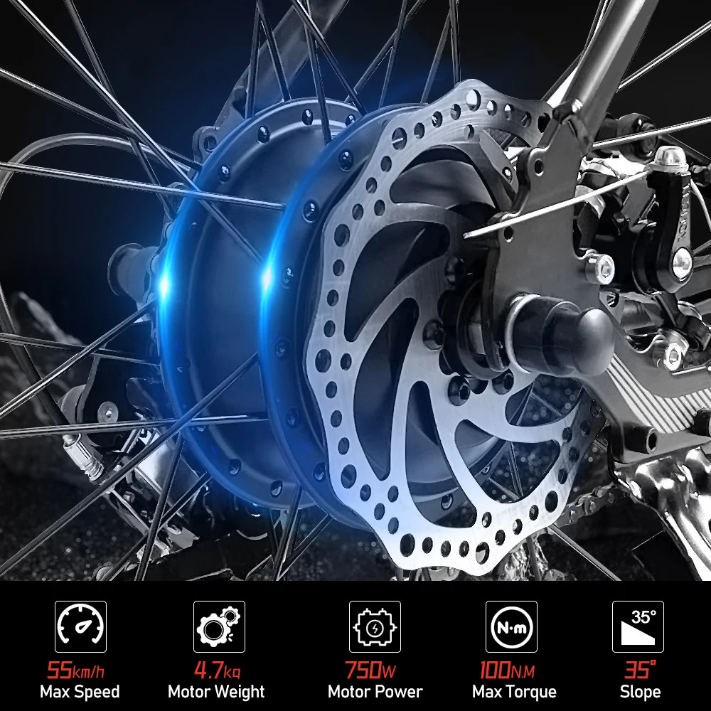 Mountain E-bike 48V 750W High Speed Rear Brushless Gear Hub Motor Wheel Drive