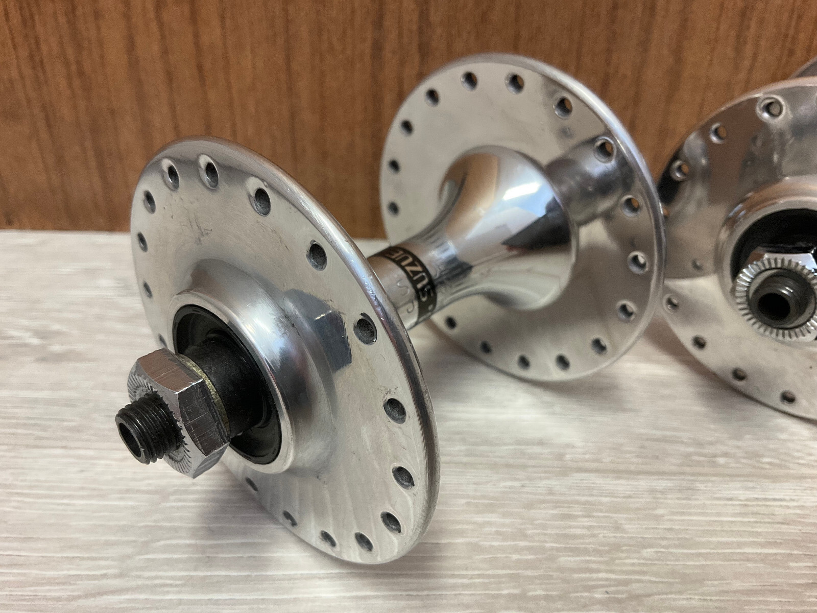 NOS Vintage Suzuki High Flange Front Hub 36 Hub Sealed Tech 7F Never Polished 1x