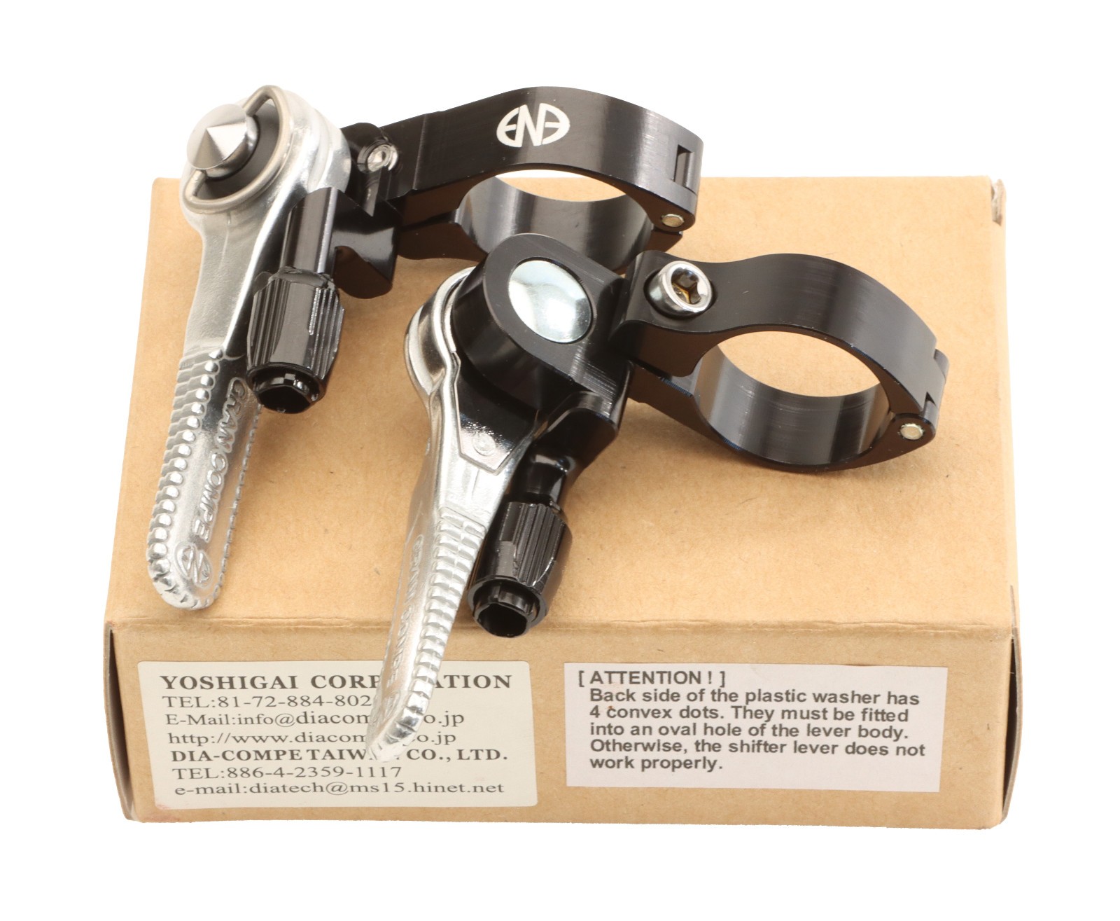 Dia-Compe ENE Thumb Shifters PAIR 2-3S Left x 8-9-10S Right Black NEW NOS NIB
