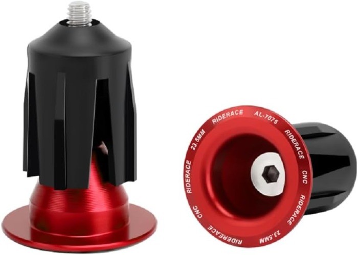 Bicycle Handlebar Plugs for Mountain Bikes, Road Bikes, and Fixed-G Stye: Red