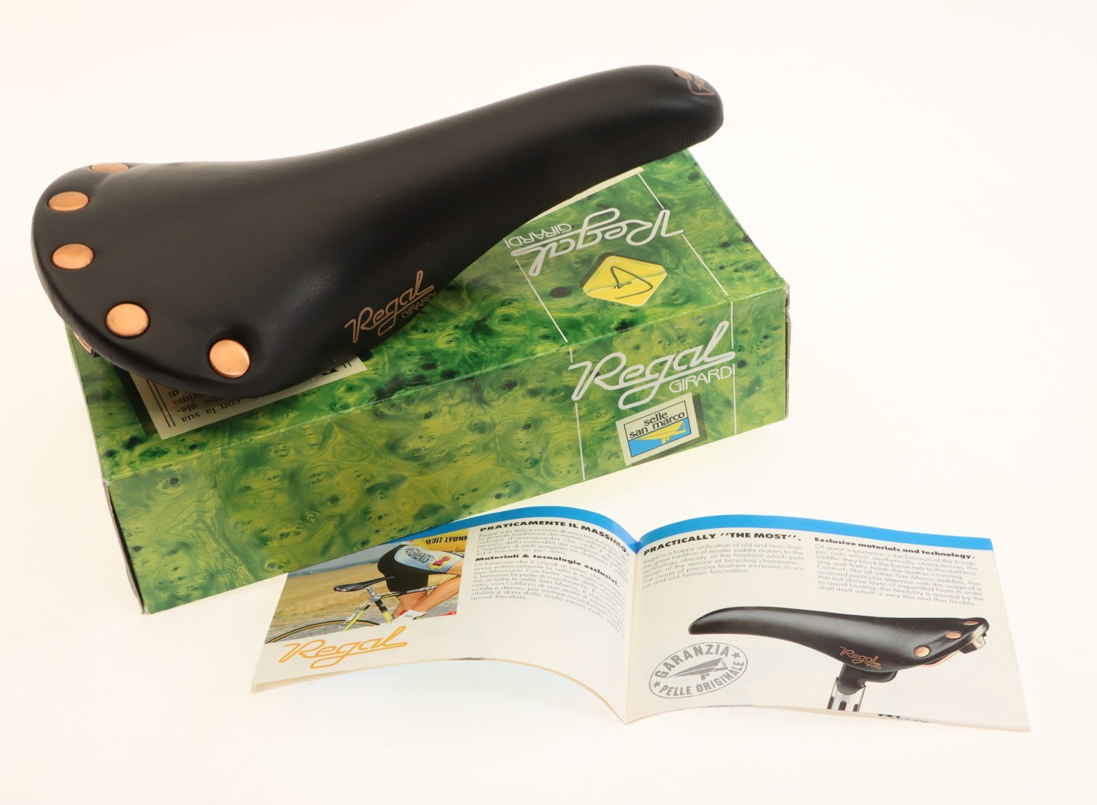 Selle San Marco Regal Girardi SMOOTH Black Leather Saddle Copper NEW in Box NOS