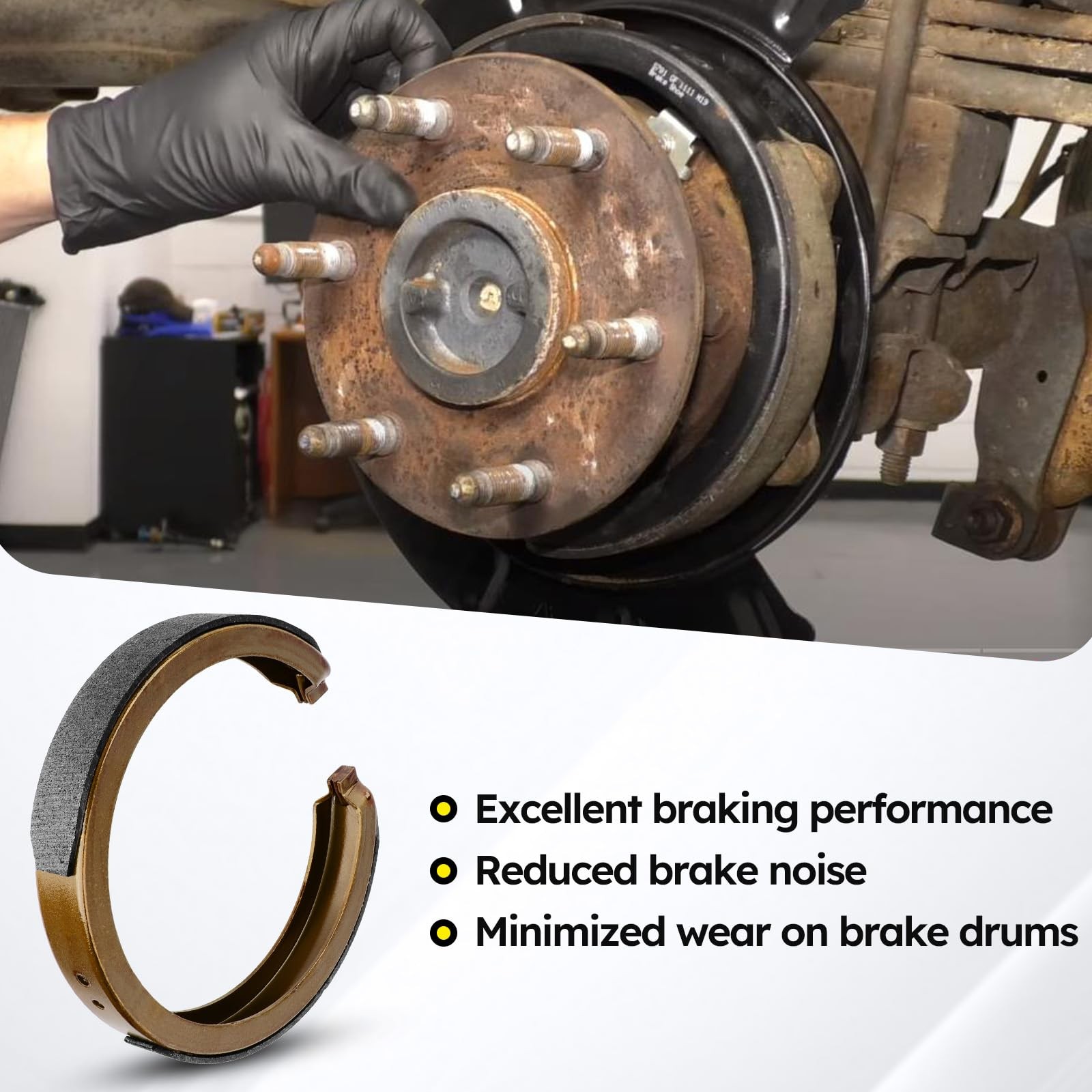 Rear Parking Brake Shoes Set for 99-14 Chevrolet 99-14 GMC 00-14 Cadillac 04-07