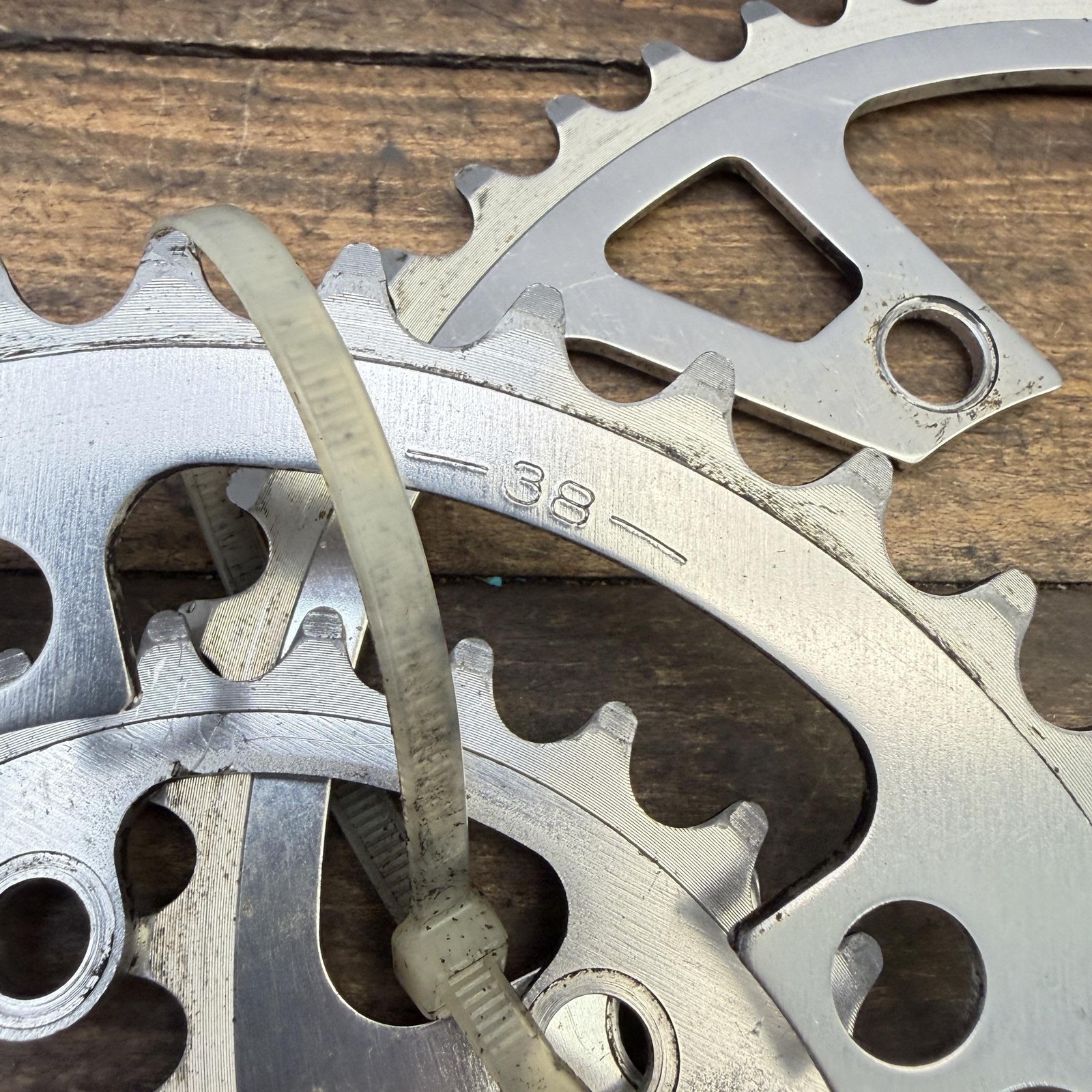 Vintage SR 48/38/28T Chainring Set 110 BCD 5-Arm Triple Turbine Road Bike