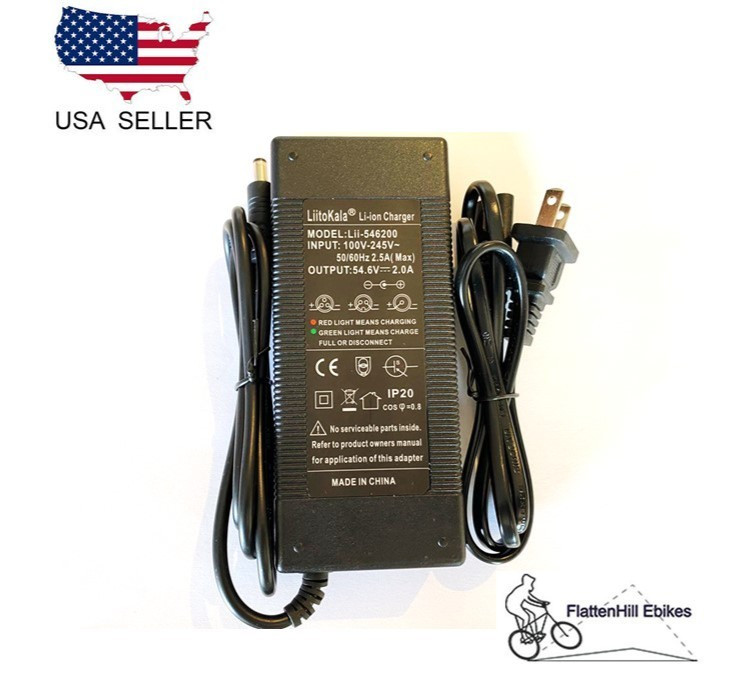 48V 2A Li-ion Lithium Battery Charger 54.6V/2A 13S DC5.5×2.1mm plug