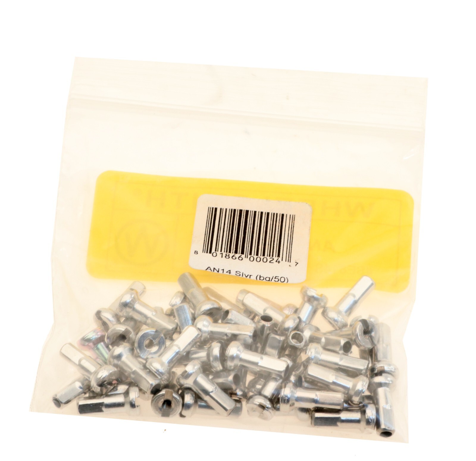 Wheelsmith Alloy Nipples 14G 2.0 x 12mm Silver SE814S Spoke Nipple Bag of 50 NEW