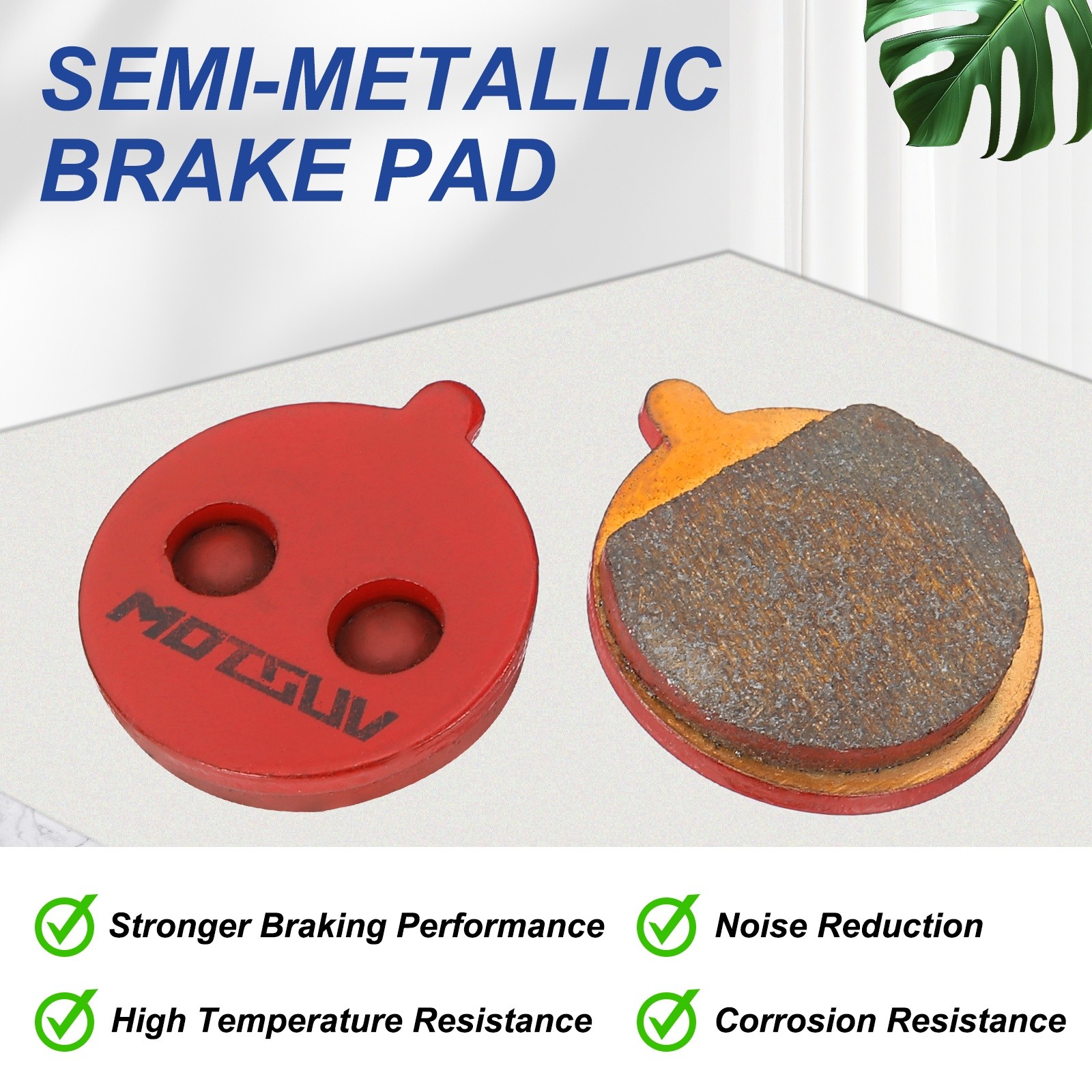 4set Disc Brake Pad 0.83″ x 0.98″ Bike Brake Pads, Red