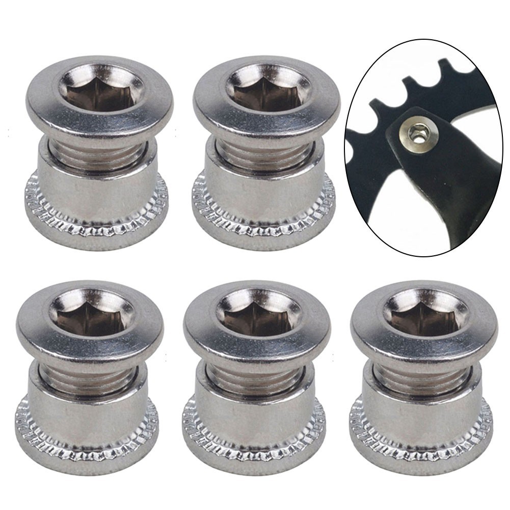 Bike Chainring Bolt Set 5 Pair Crank Bolts and Nuts for Secure Attachment