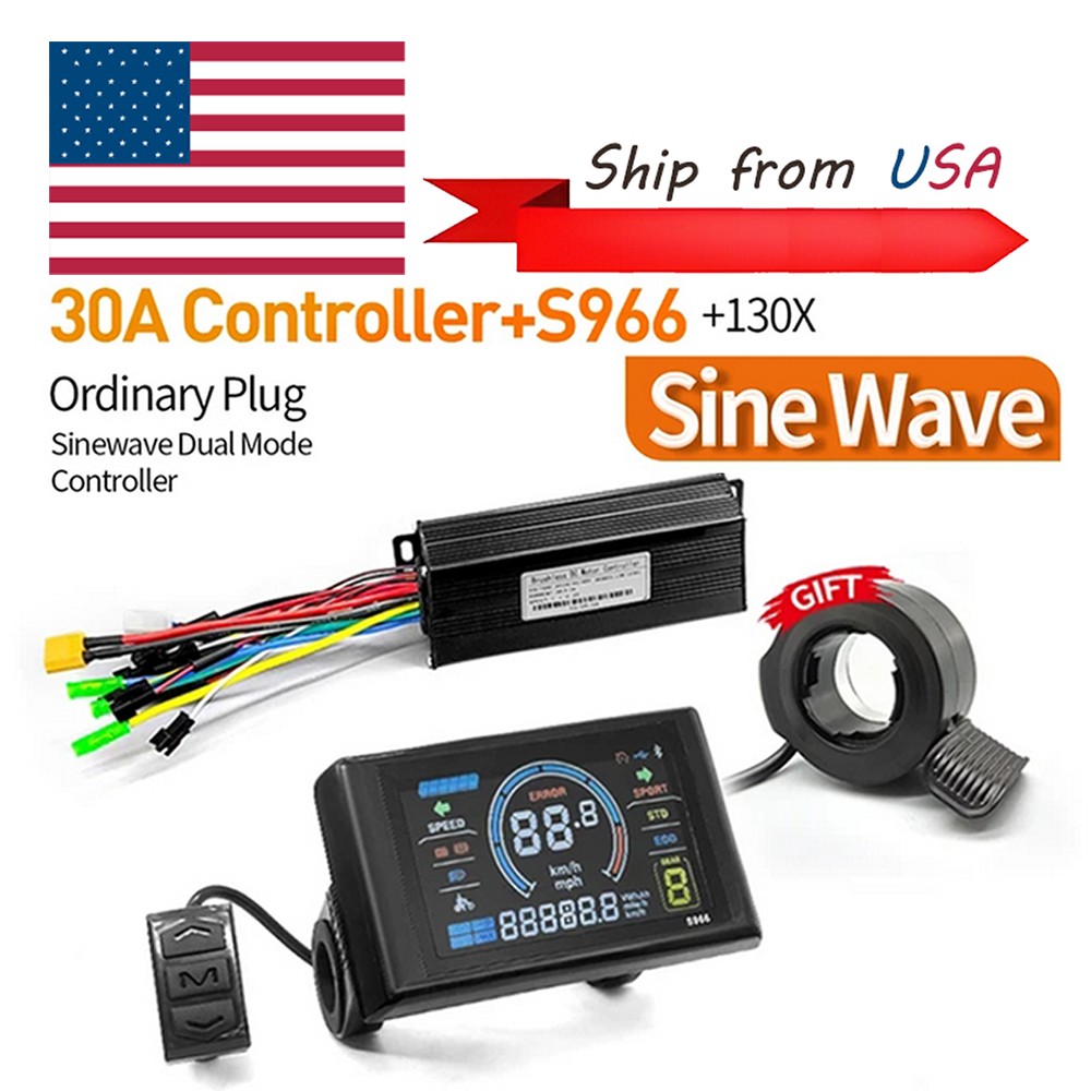 Electric Bicycle Conversion Kit 1000W 36V 48V 30A Motor Controller + LCD Display