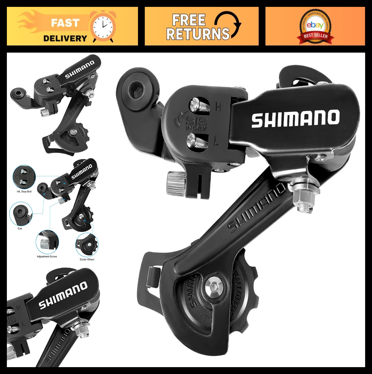 Rear Derailleur for 6/7 Speed Mountain Bikes – Gear Shifter, Direct/Hanger Mount