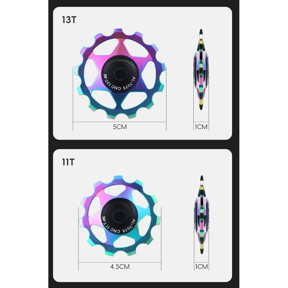 Aluminum Alloy 11T 13T Derailleur Roller Wheel for Mountain and Road Bikes