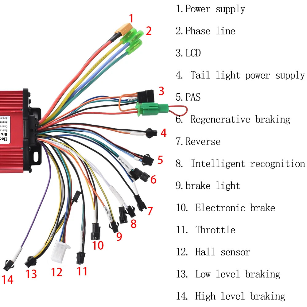 BLDC E-bike Controller 60v 48v 2000w 36v 1000w Electric Scooter Kit LCD Display