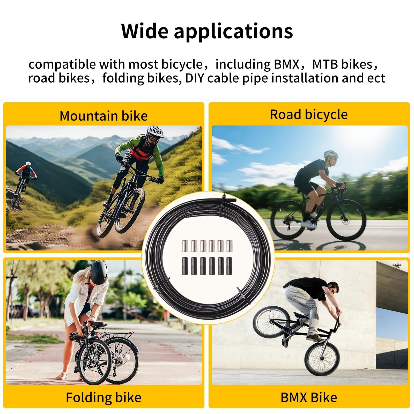 Gionfe Brake Cable Housing 5mm 3 Meters Black for Mountain Road Bike