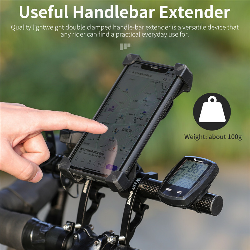 WEST BIKING Carbon Fiber Bicycle Handlebar Extension Bracket Bike Mount Holder