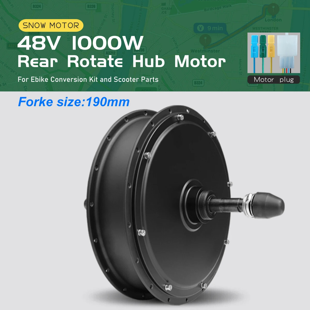 48V 1000W 1500W 2000W 20 24 26” Snow Fat E-bike Brushless Front/Rear Hub Motor