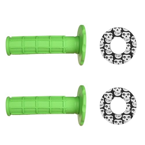 22mm 24mm 7/8″ Universal Motorcycle Soft Rubber Handlebar Grips with green