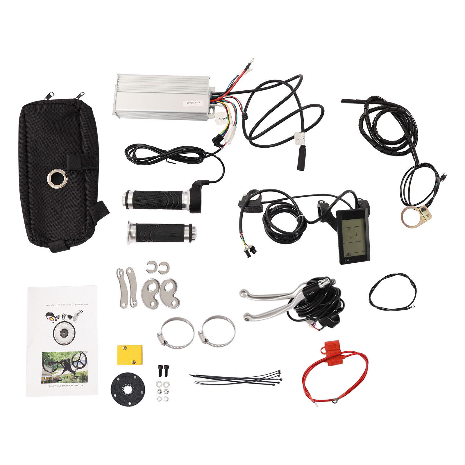 1200W 48V 700c E Bike Motor Hub LCD Front Wheel Electric Bicycle Conversion Kit