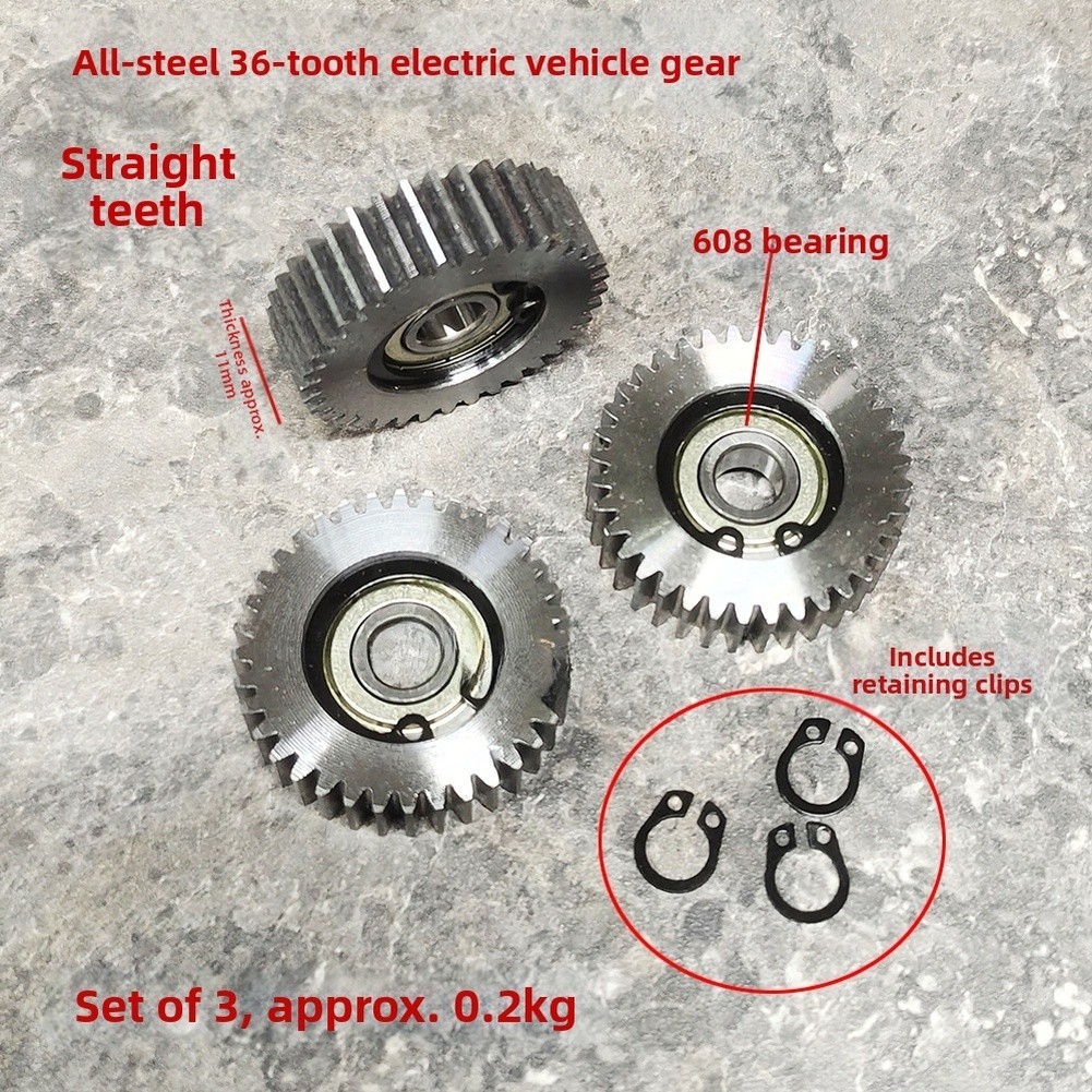 36 Tooth Steel Gear with 608 Bearing for E Bike Motor Replacement Parts