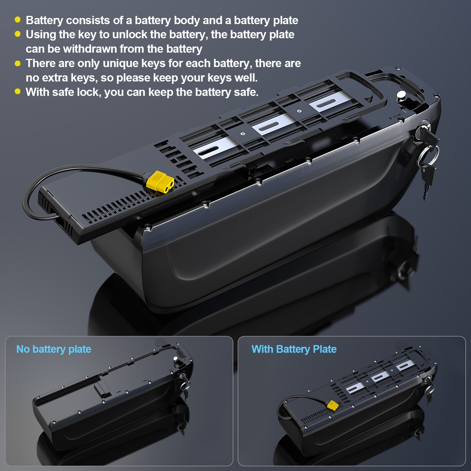 Hailong Battery 36V 48V 52V battery 15Ah 20Ah 24Ah Battery for 500W-2000W motor
