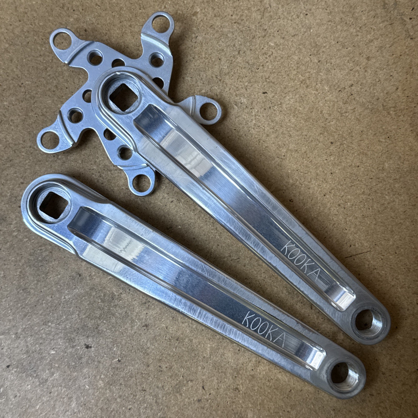 Vintage Kooka MTB Crankset Triple USA Anodized 175mm Retro Crank Arms 94mm BCD