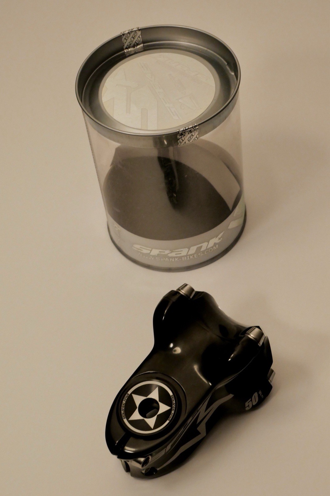 Spank Spike Threadless Stem 31.8mm Clamp 1 1/8in Steerer Black 50mm MTB