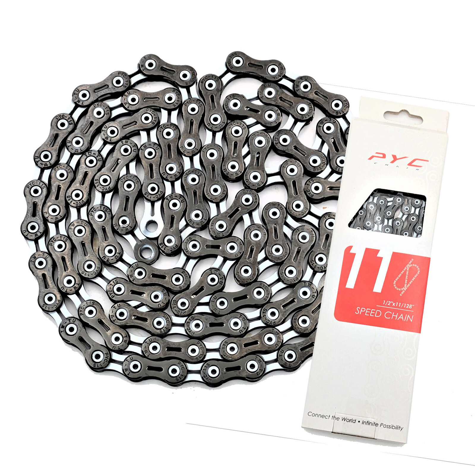 PYC DLC SP1101 11-Speed 1/2″X11/128″ 116L Bike Hollow Chain for Shimano/Sram use