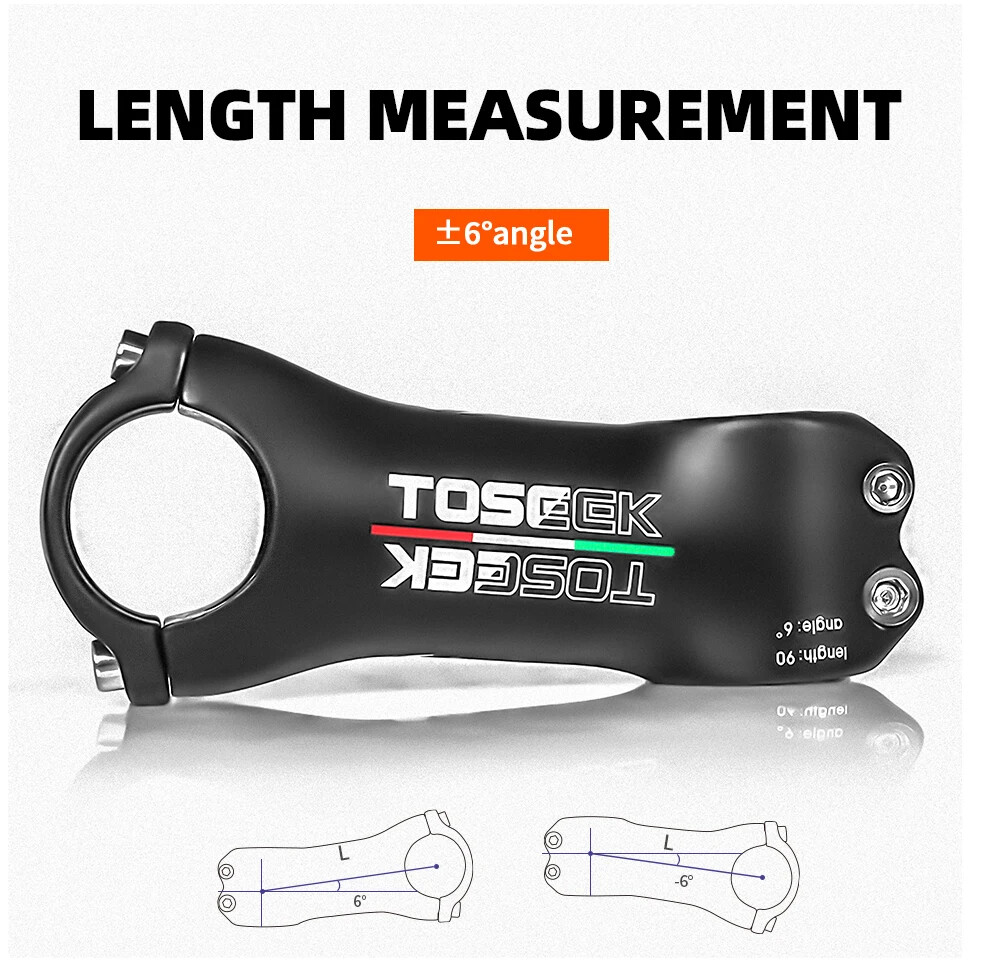 Road Mountain Power Bike Handlebar Carbon Stem 6 Degree 80/90/100/110mm 31.8mm