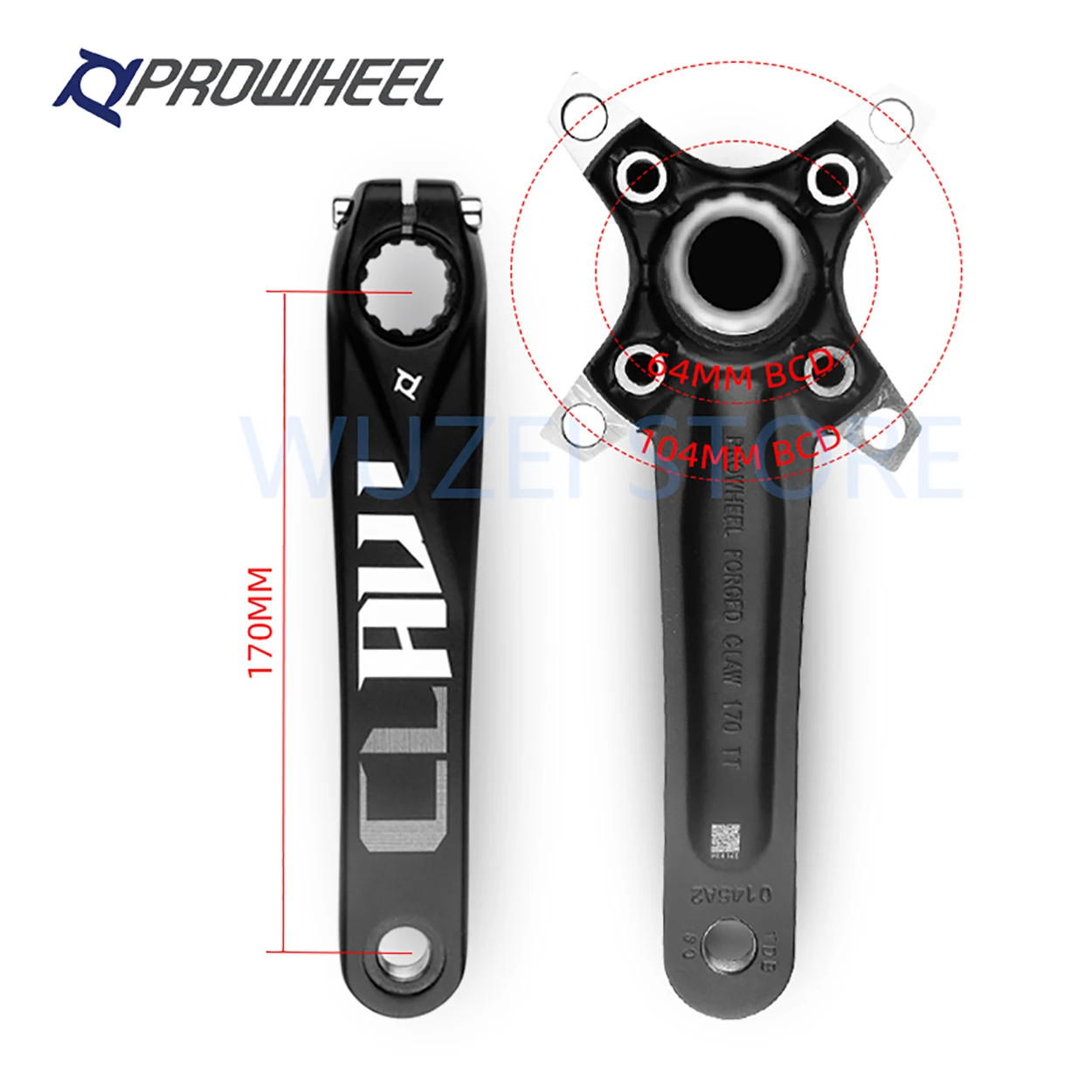 Crankset Fatbike 170mm Integrated Crank Crowns Fat Bike Sprocket 176/192mm Shaft