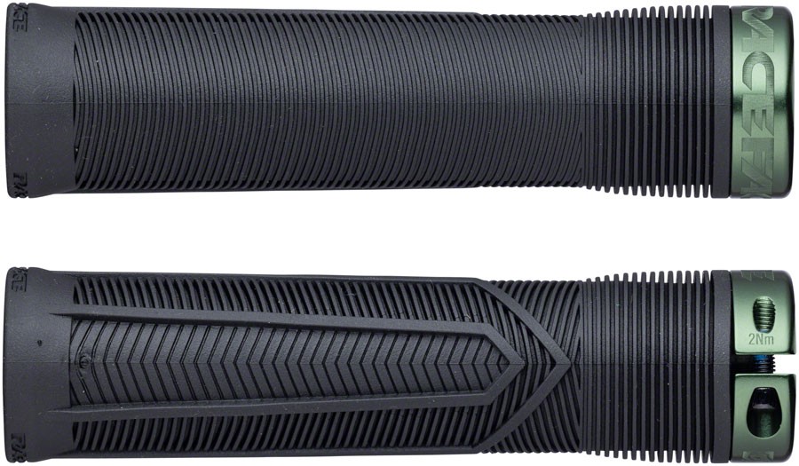 RaceFace Chester Grips – Lock-On, Black/Green, 31mm