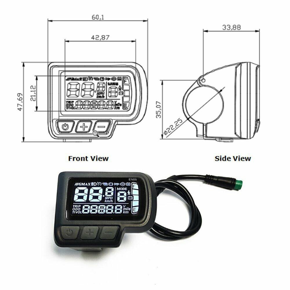 E-Bike 36V 48V 52V 35A 750W-1500W 3 Mode Sine Wave Controller+EN06/UKC1 Display